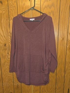Bi-ome Mauve Hooded Maternity Top